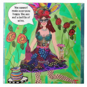 タイル三獣壁アートセラミックタイルあなたはeを作ることができない タイル (正面)