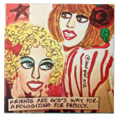 タイル三獣壁アート タイル (正面)