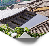 タイル中国の伝統的張りの屋根，ダリ，雲南，中国 ポスター (角)