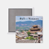 タイル中国の伝統的張りの屋根,ダリ,雲南,中国 マグネット (正面/裏面)