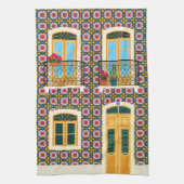 タイル付きリスボンハウス キッチンタオル (縦)