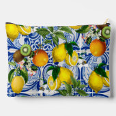 タイル地中海のとレモンの化粧品バッグ アクセサリーポーチ (裏面)