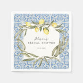 タイル地中海のアマルフィカプリブライダルシャワー スタンダードカクテルナプキン (正面)