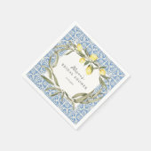 タイル地中海のアマルフィカプリブライダルシャワー スタンダードカクテルナプキン (角)