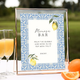 タイル地中海のアマルフィカプリミモサバー ポスター