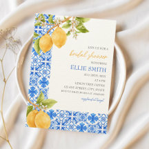 タイル地中海のイタリアレモンブライダルシャワー