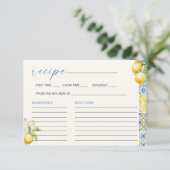 タイル地中海のイタリアンブライダルシャワーレシピ エンクロージャーカード (スタンド正面)