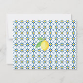 タイル地中海のウォーターカラーレモンズ結婚ーズ セーブザデート (裏面)