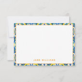 タイル地中海のパターパーソナライズされたン ノートカード (正面)