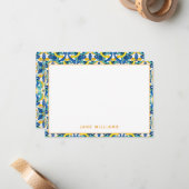 タイル地中海のパターパーソナライズされたン ノートカード (正面/裏面インサイチュ)