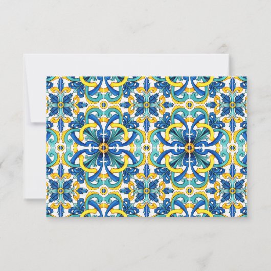 タイル地中海のパターパーソナライズされたン ノートカード (裏面)