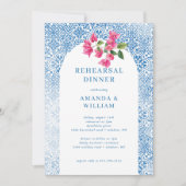 タイル地中海のパターンのリハーサル夕食 招待状 (正面)