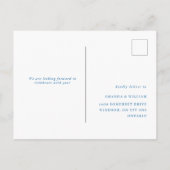 タイル地中海のパターンRSVP応答 案内ポストカード (裏面)