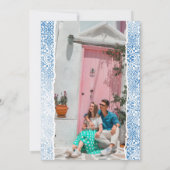 タイル地中海のパター結婚ン写真 セーブザデート (裏面)