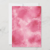 タイル地中海のピンクフローラケーキブライダルシャワー 招待状 (裏面)