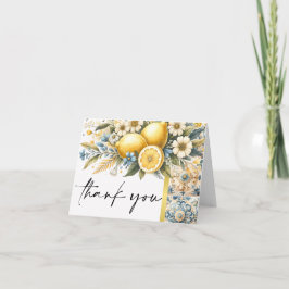 タイル地中海のフラワーイタリアンポジターノレモン サンキューカード