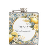 タイル地中海のフラワーイタリアンポジターノレモン フラスク (正面)