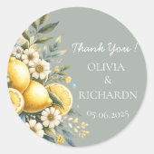 タイル地中海のフラワーイタリアンポジターノレモン ラウンドシール (正面)