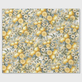 タイル地中海のフラワーイタリアンポジターノレモン ラッピングペーパー (フラット)