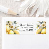 タイル地中海のフラワーイタリアンポジターノレモン ラベル (インサイチュ)