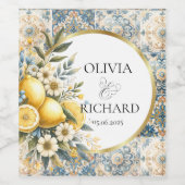 タイル地中海のフラワーイタリアンポジターノレモン ワインラベル (シングルラベル)