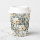 タイル地中海のフラワーイタリアンポジターノレモン 紙コップ (正面)
