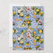 タイル地中海のフローラ柑橘類ブライダルシャワー 招待状 (裏面)