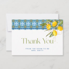 タイル地中海のブライダルシャワーありがとう カード