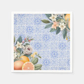 タイル地中海のブライダルシャワー スタンダードカクテルナプキン (正面)