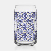 タイル地中海のブルー&イエロー結婚の贈り物 ガラス缶 (左)