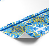 タイル地中海のリングや輪狩りブライダルシャワー ポスター (角)