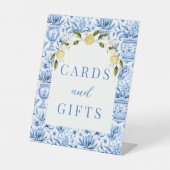 タイル地中海のル結婚・レモンのカードと贈り物 台座サイン (正面)