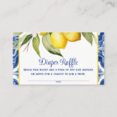 タイル地中海のレモンおむつラッフル エンクロージャーカード (正面)