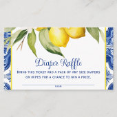 タイル地中海のレモンおむつラッフル エンクロージャーカード