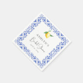 タイル地中海のレモンブライダルシャワーナプキンス スタンダードカクテルナプキン (角)