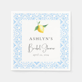 タイル地中海のレモンブライダルシャワーナプキンス スタンダードカクテルナプキン