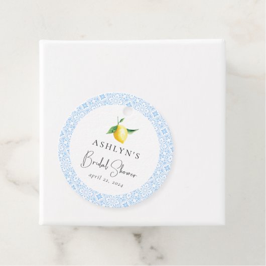タイル地中海のレモンブライダルシャワーメッセージカード フェイバータグ (インサイチュ)