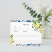 タイル地中海のレモンブライダルシャワーレシピカード (スタンド正面)