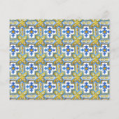 タイル地中海のレモンブライダルシャワーレシピカード (裏面)