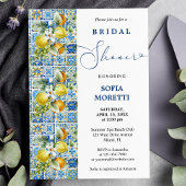 タイル地中海のレモンベビーまたはブライダルシャワー 招待状