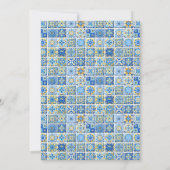 タイル地中海のレモンベビーまたはブライダルシャワー 招待状 (裏面)