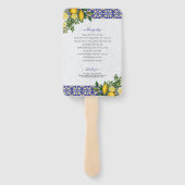 タイル地中海のレモン結婚式 プログラム ハンドファン (裏面)