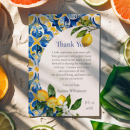 タイル地中海のレモン25誕生日 サンキューカード