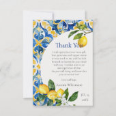 タイル地中海のレモン25誕生日 サンキューカード (正面)