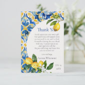 タイル地中海のレモン25誕生日 サンキューカード (スタンド正面)