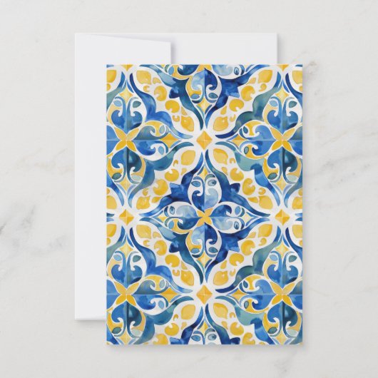 タイル地中海のレモン25誕生日 サンキューカード (裏面)