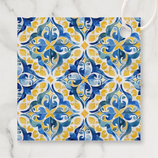 タイル地中海のレモン25誕生日 フェイバータグ (裏面)