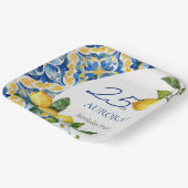 タイル地中海のレモン25誕生日 ペーパープレート (傾斜あり)