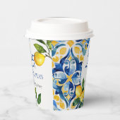 タイル地中海のレモン25誕生日 紙コップ (左)