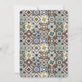 タイル地中海のヴィンテージフローラとレモンのシャワー 招待状 (裏面)